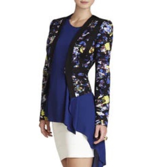 [BCBG MaxAzria] Blue Orient Print Keeley Blazer Jacket - Picture 8 of 10